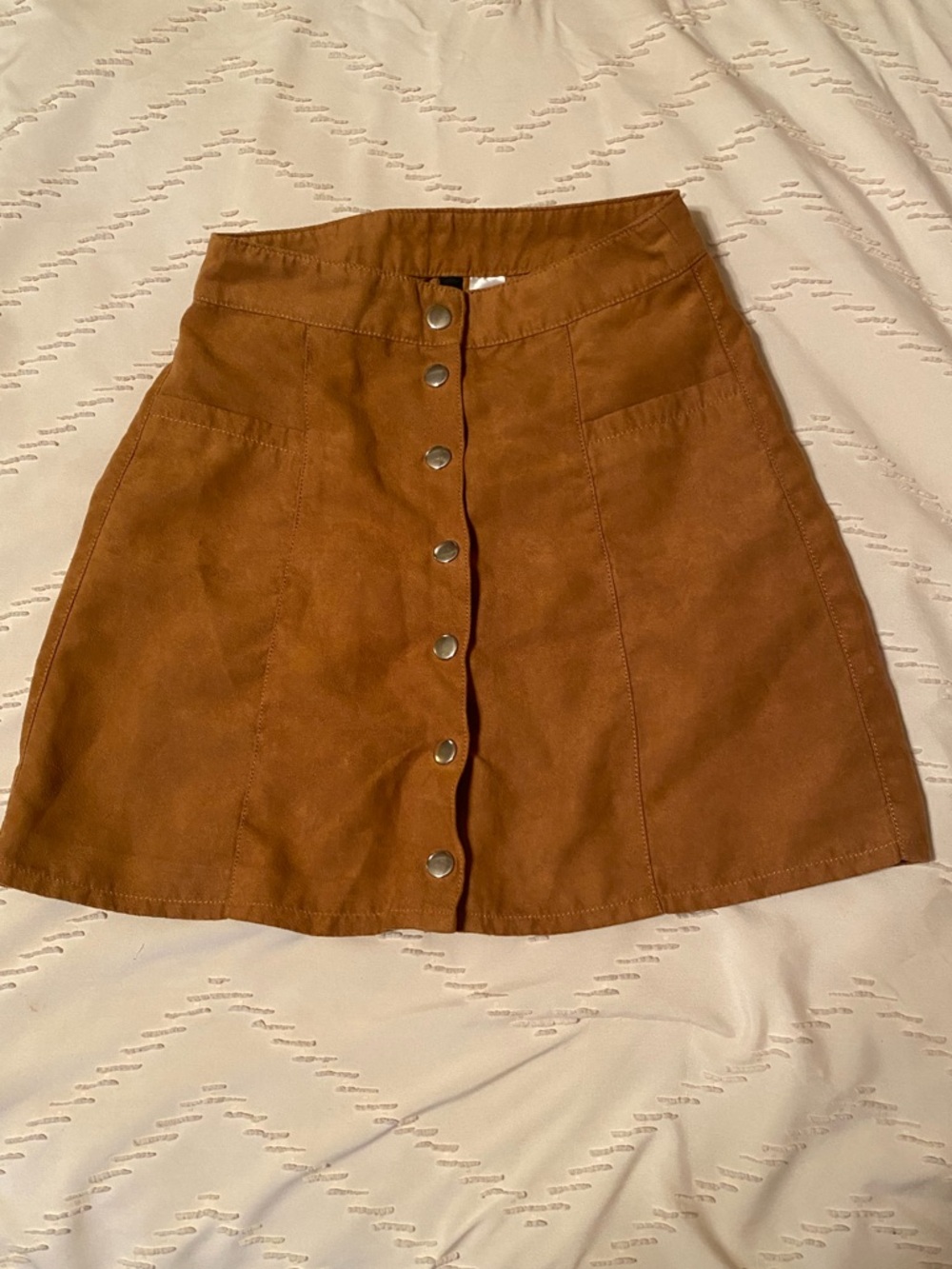 H&M Button-Front Faux suede size 2 high waist